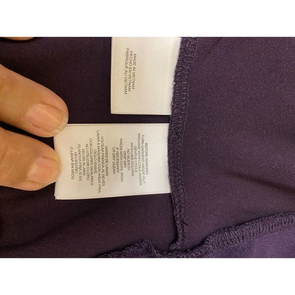 Anne Klein Purple Knee Length Ruched Wrap Long Sleeve Women's Dress Size 8 - Picture 8 of 16